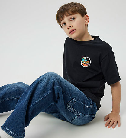 Name It T-shirt - NkmSilass - Sort m. Print Name It T-shirt - NkmSilass - Sort m. Print