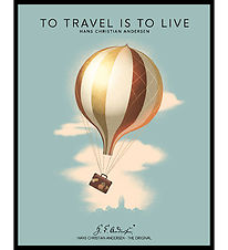H.C. Andersen Plakat i Ramme - To Travel - 40x50cm - Blå H.C. Andersen Plakat i Ramme - To Travel - 40x50cm - Blå
