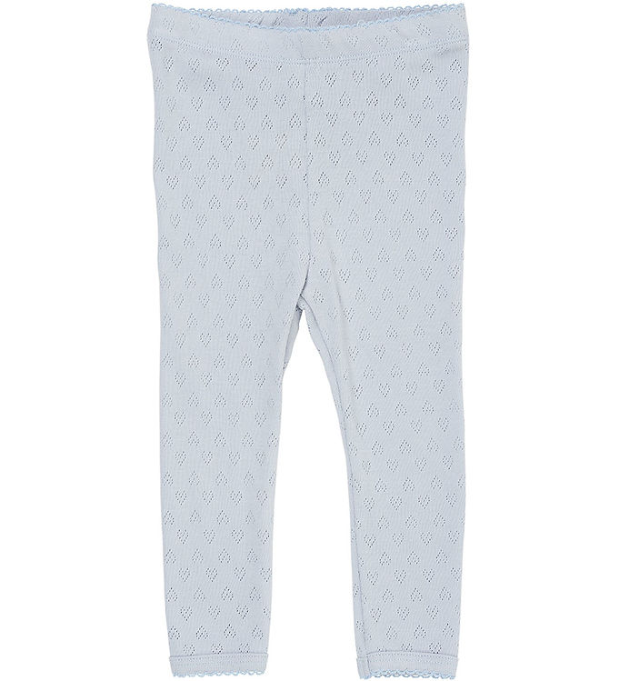 LEGGING M. HJERTE MØNSTER - DUSTY BLUE - DUSTY BLUE / 80