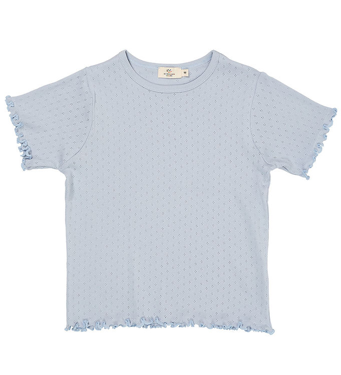 SOMMER POINTELLE T-SHIRT SS - DUSTY BLUE - DUSTY BLUE / 116