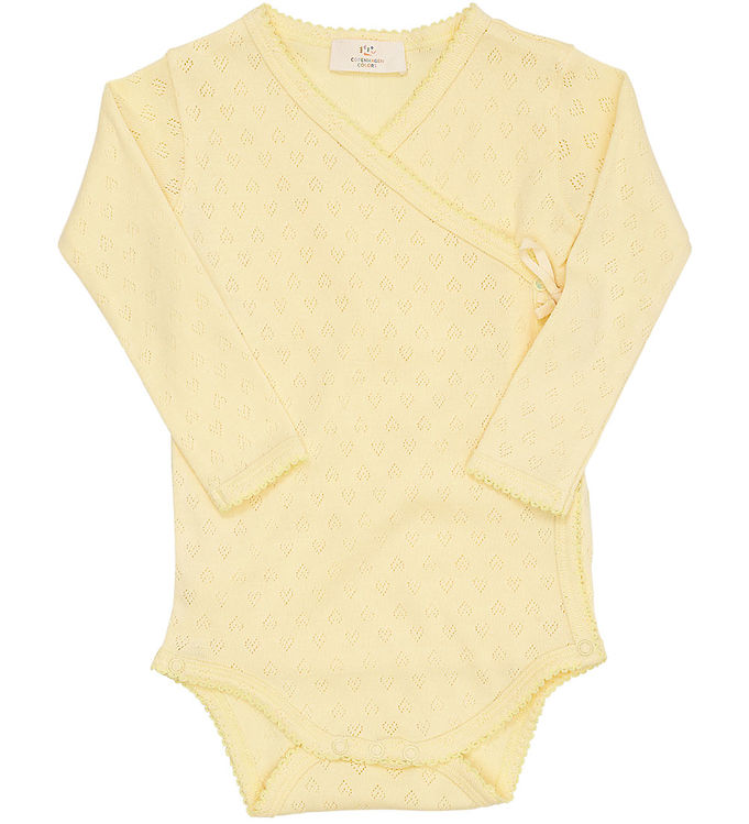 HJERTE BODYSTOCKING M. SKRÅLUKNING - PALE YELLOW - PALE YELLOW / 74