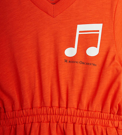 Mini Rodini Kjole - Note - Rødorange Mini Rodini Kjole - Note - Rødorange