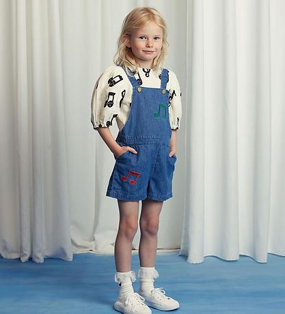 Mini Rodini Smækbukser - Denim - Note - Blå Mini Rodini Smækbukser - Denim - Note - Blå