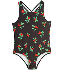 Mini Rodini Badedragt - UV 50+ - Lingonberries - Sort Mini Rodini Badedragt - UV 50+ - Lingonberries - Sort