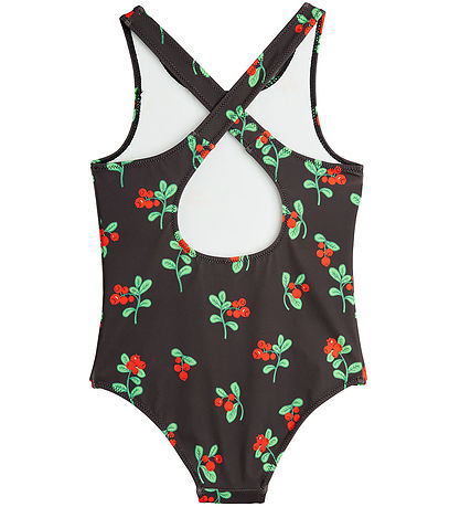 Mini Rodini Badedragt - UV 50+ - Lingonberries - Sort Mini Rodini Badedragt - UV 50+ - Lingonberries - Sort