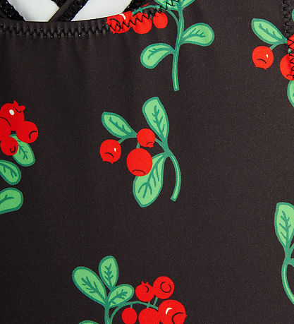 Mini Rodini Badedragt - UV 50+ - Lingonberries - Sort Mini Rodini Badedragt - UV 50+ - Lingonberries - Sort