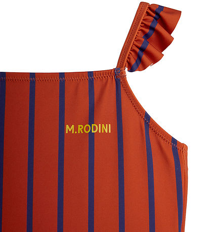 Mini Rodini Badedragt - UV50+ - Stripe - Rustrød/Blå Mini Rodini Badedragt - UV50+ - Stripe - Rustrød/Blå