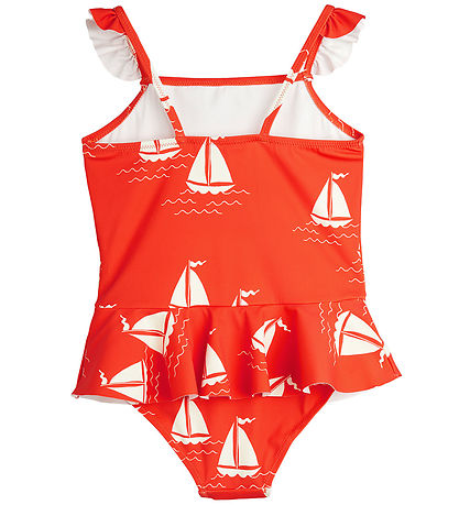 Mini Rodini Badedragt - UV50+ - Sailing Boats - Rød