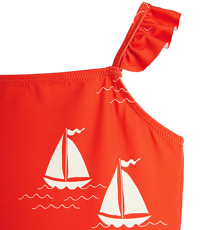 Mini Rodini Badedragt - UV50+ - Sailing Boats - Rød Mini Rodini Badedragt - UV50+ - Sailing Boats - Rød