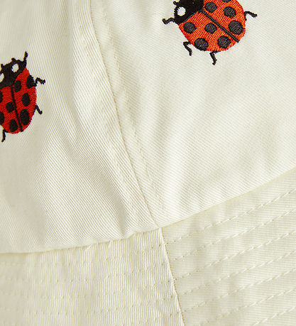 Mini Rodini Sommerhat - Ladybug - Off White