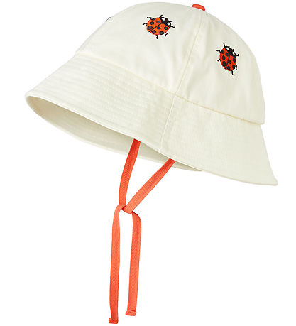 Mini Rodini Sommerhat - Ladybug - Off White