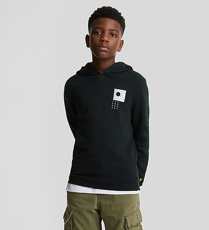 Lyle & Scott Hættetrøje - Dark Navy m. Print