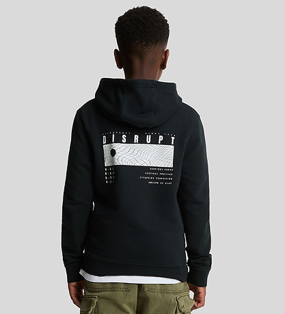 Lyle & Scott Hættetrøje - Dark Navy m. Print