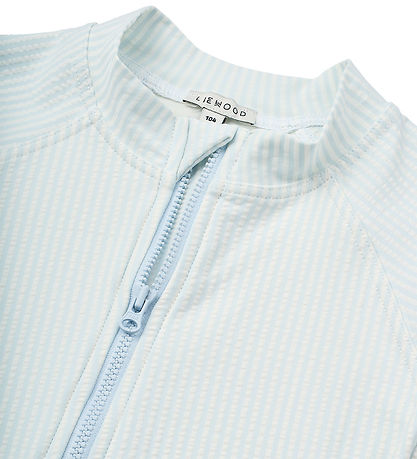 Liewood Badeheldragt - Max Seersucker - Y/D Stripe Pure Sky/Crem