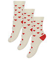 Minipop Strømper - Rib - Bambus - 3-pak - Bright Red Minipop Strømper - Rib - Bambus - 3-pak - Bright Red