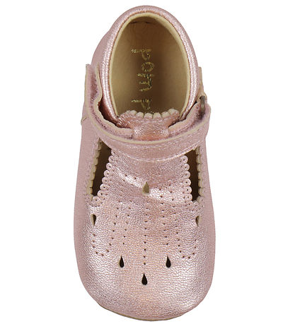 Pom Pom Ballerina Hjemmesko - T-Bar - Metallic Rose