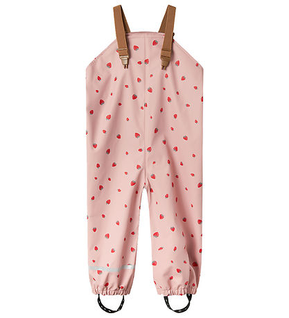 Name It Regntøj m. Seler - PU - NmfDry10 - Pale Mauve/Strawberry