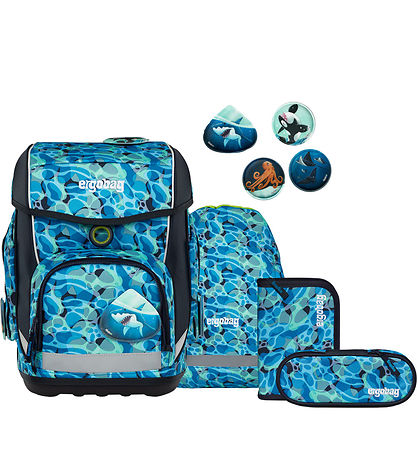 Ergobag Skoletaskesæt - Cubo - Ocean DiveBear Ergobag Skoletaskesæt - Cubo - Ocean DiveBear