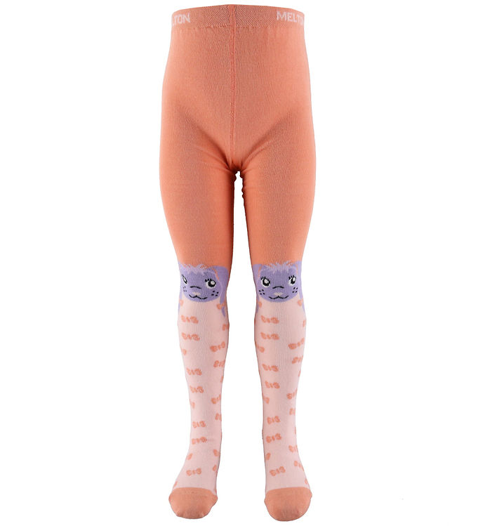 Melton Strømpebukser - Rabbit - Peach Pink
