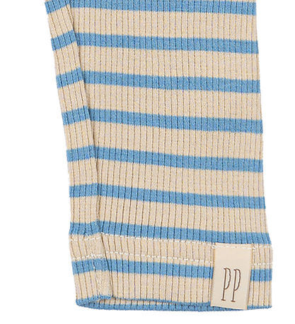 Petit Piao Leggings - Rib - Modal - Allure Blue/Dark Off White