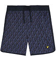 Lyle & Scott Badeshorts - Dark Navy m. Print