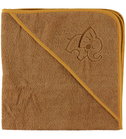 Nørgaard Madsens Babyhåndklæde - 80x80 cm - Karamel m. Elefant Nørgaard Madsens Babyhåndklæde - 80x80 cm - Karamel m. Elefant