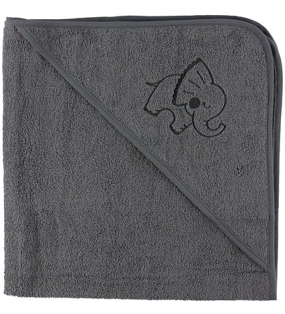 Nørgaard Madsens Babyhåndklæde - 100x100 cm - Grå m. Elefant Nørgaard Madsens Babyhåndklæde - 100x100 cm - Grå m. Elefant