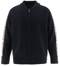 Emporio Armani Cardigan - Strik - Navy/Hvid Emporio Armani Cardigan - Strik - Navy/Hvid