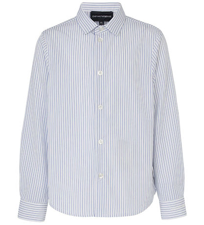 Emporio Armani Skjorte - Hvid/Blåstribet Emporio Armani Skjorte - Hvid/Blåstribet