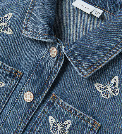 Name It Denimjakke - NmfNina - Medium blue Denim/Emboidery