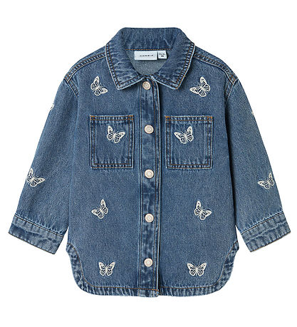 Name It Denimjakke - NmfNina - Medium blue Denim/Emboidery