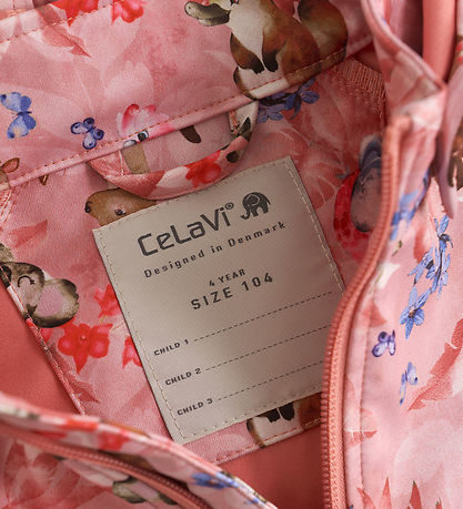 CeLaVi Softshelljakke - Peach Blossom m. Print