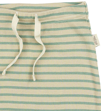 Petit Piao Bukser - Rib - Modal - Granite Green/Dark Off White