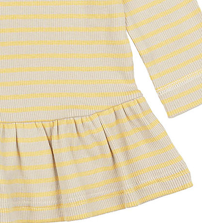 Petit Piao Kleid - Rib - Modal - Yellow So/Dark Off White