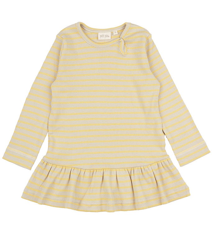 Petit Piao Kjole - Rib - Modal - Yellow Sun/Dark Off White
