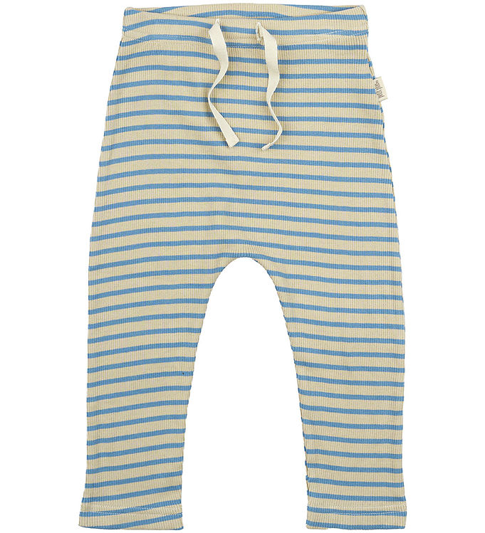 Petit Piao Bukser - Rib - Modal - Allure Blue/Dark Off White