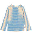 Petit Piao Bluse - Rib - Modal - Allure Blue/Dark Off White