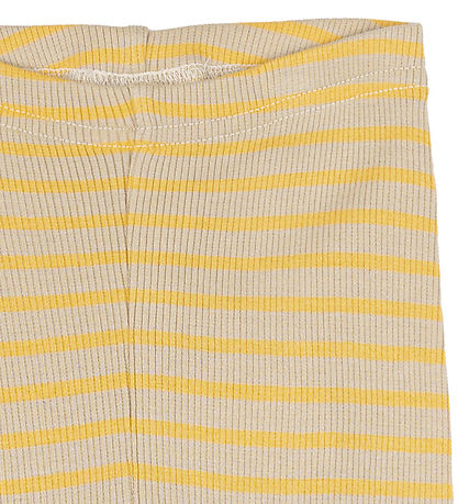 Petit Piao Leggings - Rib - Modal - Yellow Sun/Dark Off White Petit Piao Leggings - Rib - Modal - Yellow Sun/Dark Off White