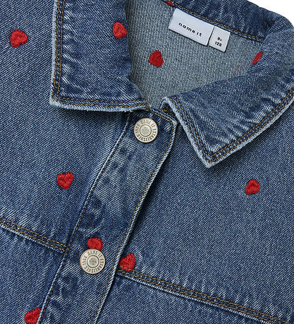 Name It Denimjakke - NkfMandy - Medium Blue Denim/Heart Name It Denimjakke - NkfMandy - Medium Blue Denim/Heart