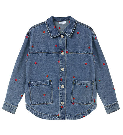 Name It Denimjakke - NkfMandy - Medium Blue Denim/Heart Name It Denimjakke - NkfMandy - Medium Blue Denim/Heart
