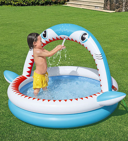 Bestway Badebassin m. Sprinkler - 163 x 127 cm - Sharktastic 