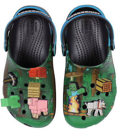Crocs Sandaler m. Lys - Classic Clog K - Blå/Sort m. Minecraft Crocs Sandaler m. Lys - Classic Clog K - Blå/Sort m. Minecraft
