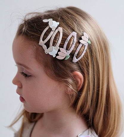 Mimi & Lula Hårspænder - 4-pak - 5 cm - Bunny & Flower Easter