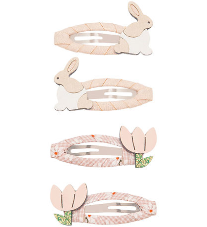 Mimi & Lula Hårspænder - 4-pak - 5 cm - Bunny & Flower Easter