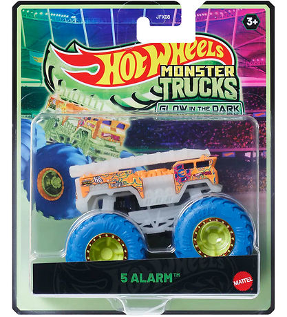 Hot Wheels Bil - Monster Truck Glow-In-The-Dark - 5 Alarm