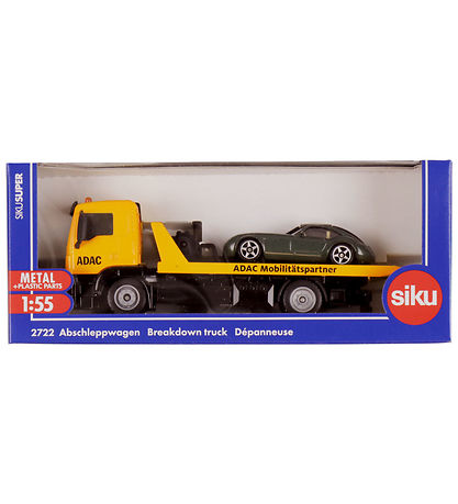 Siku Lastbil m. Bil - 1:55 - Breakdown Truck - Gul Siku Lastbil m. Bil - 1:55 - Breakdown Truck - Gul