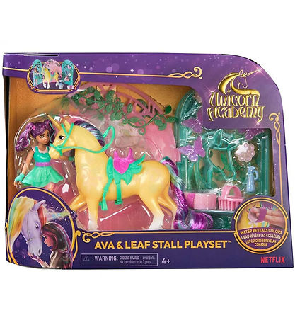 Unicorn Academy Legetøjsfigurer - Ava & Leaf Stall Unicorn Academy Legetøjsfigurer - Ava & Leaf Stall