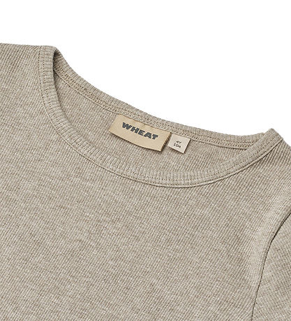 Wheat Bluse - Rib - Ida - Gravel Melange Wheat Bluse - Rib - Ida - Gravel Melange