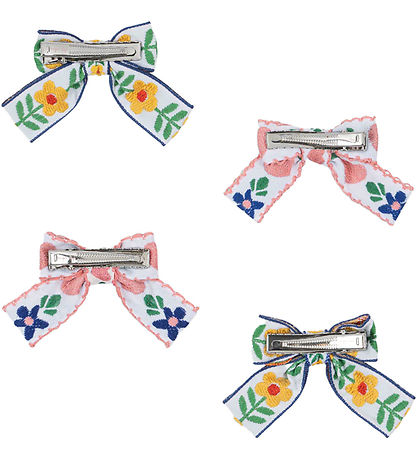 Konges Sløjd Hårspænder - 4-pak - Bow - White/Rose