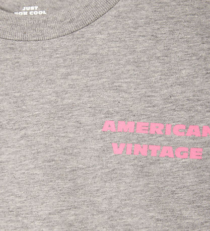 American Vintage Bluse - Fizvalley - Gråmeleret m. Print